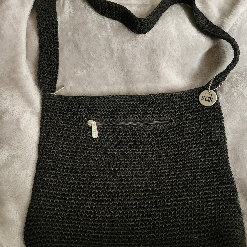 The Sak Black Crochet Shoulder Bag